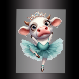 (DTF-10087) BALLERINA COW - Garment Transfer