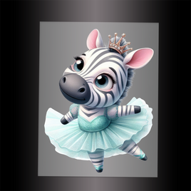 (DTF-10089) BALLERINA ZEBRA - Garment Transfer