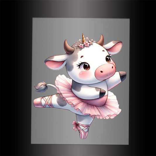(DTF-10116) BALLERINA COW - Garment Transfer