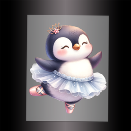 (DTF-10117) BALLERINA PENGUIN- Garment Transfer