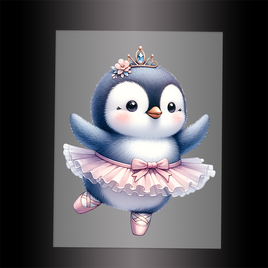 (DTF-10118) BALLERINA PENGUIN- Garment Transfer