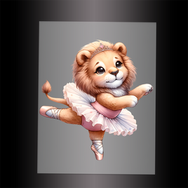 (DTF-10122) BALLERINA LION - Garment Transfer