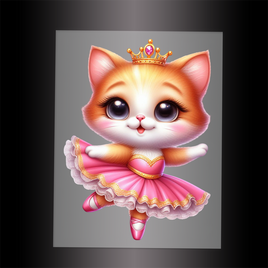 (DTF-10617) BALLERINA KITTEN - Garment Transfer