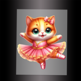 (DTF-10618) BALLERINA KITTEN - Garment Transfer