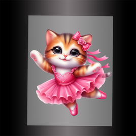 (DTF-10619) BALLERINA KITTEN - Garment Transfer