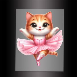 (DTF-10620) BALLERINA KITTEN - Garment Transfer