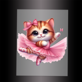 (DTF-10621) BALLERINA KITTEN - Garment Transfer