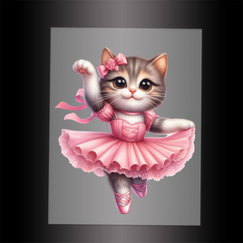 (DTF-10623) BALLERINA KITTEN - Garment Transfer