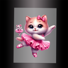 (DTF-10624) BALLERINA KITTEN - Garment Transfer