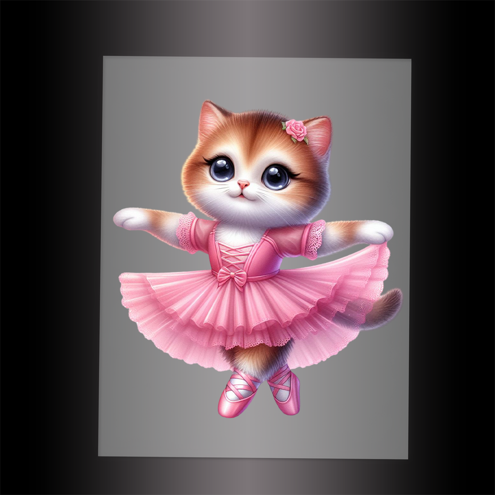 (DTF-10625) BALLERINA KITTEN - Garment Transfer
