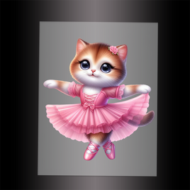 (DTF-10625) BALLERINA KITTEN - Garment Transfer