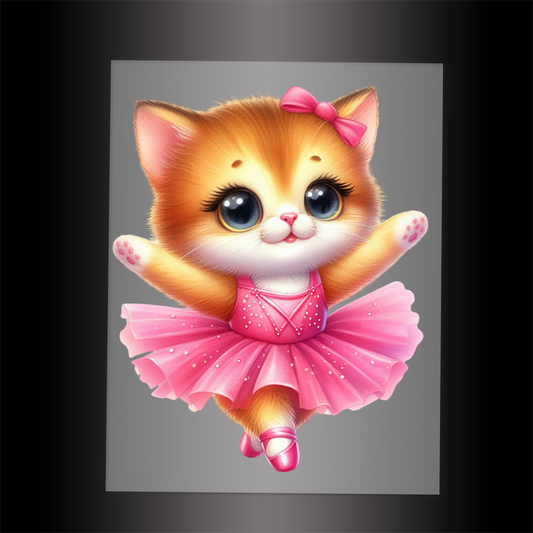 (DTF-10626) BALLERINA KITTEN - Garment Transfer