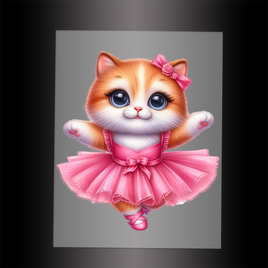 (DTF-10628) BALLERINA KITTEN - Garment Transfer