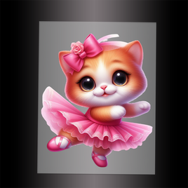 (DTF-10631) BALLERINA KITTEN - Garment Transfer