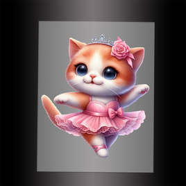 (DTF-10633) BALLERINA KITTEN - Garment Transfer