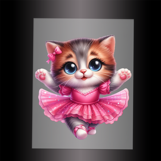 (DTF-10634) BALLERINA KITTEN - Garment Transfer