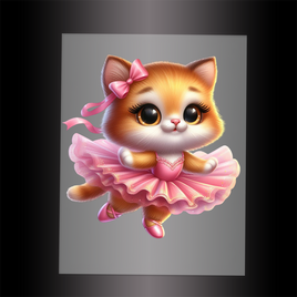 (DTF-10635) BALLERINA KITTEN - Garment Transfer