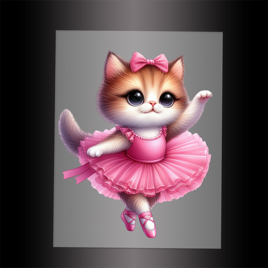 (DTF-10637) BALLERINA KITTEN - Garment Transfer