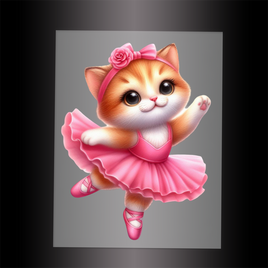 (DTF-10638) BALLERINA KITTEN - Garment Transfer