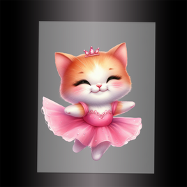 (DTF-10639) BALLERINA KITTEN - Garment Transfer