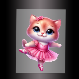 (DTF-10640) BALLERINA KITTEN - Garment Transfer