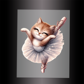 (DTF-10641) BALLERINA KITTEN - Garment Transfer