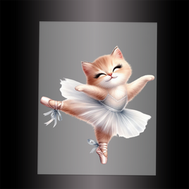 (DTF-10642) BALLERINA KITTEN - Garment Transfer