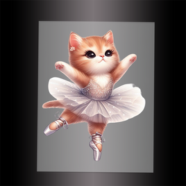 (DTF-10643) BALLERINA KITTEN - Garment Transfer