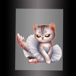 (DTF-10645) BALLERINA KITTEN - Garment Transfer