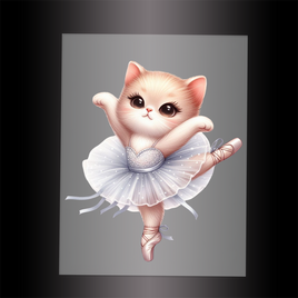 (DTF-10647) BALLERINA KITTEN - Garment Transfer