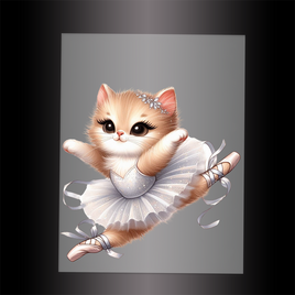 (DTF-10648) BALLERINA KITTEN - Garment Transfer