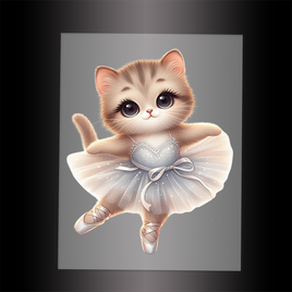 (DTF-10649) BALLERINA KITTEN - Garment Transfer