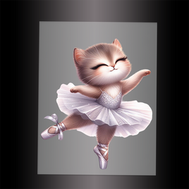 (DTF-10650) BALLERINA KITTEN - Garment Transfer