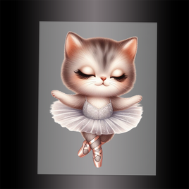 (DTF-10651) BALLERINA KITTEN - Garment Transfer