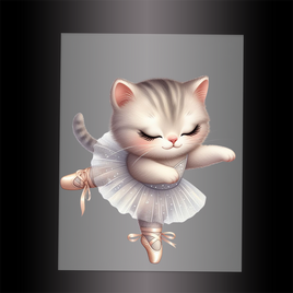 (DTF-10652) BALLERINA KITTEN - Garment Transfer