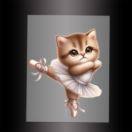 (DTF-10653) BALLERINA KITTEN - Garment Transfer