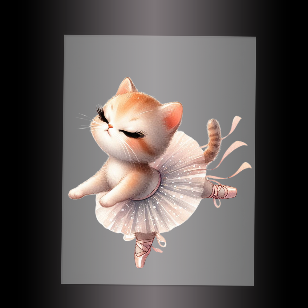 (DTF-10654) BALLERINA KITTEN - Garment Transfer
