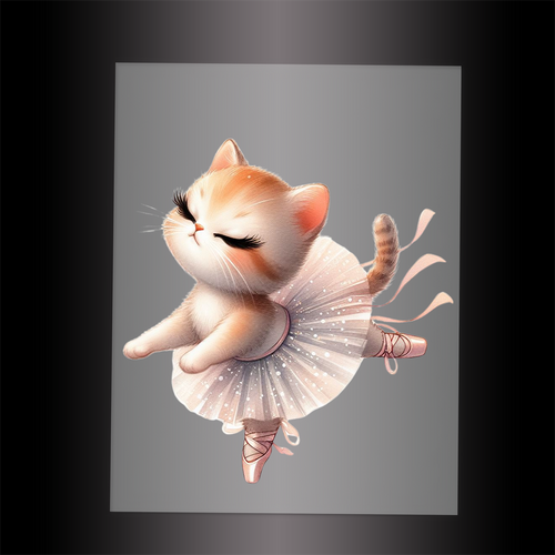 (DTF-10654) BALLERINA KITTEN - Garment Transfer
