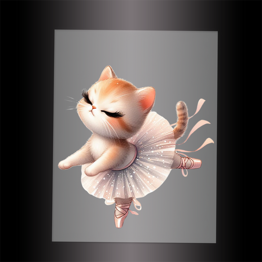 (DTF-10654) BALLERINA KITTEN - Garment Transfer