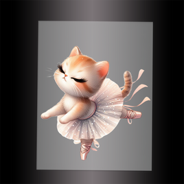 (DTF-10654) BALLERINA KITTEN - Garment Transfer