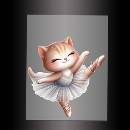 (DTF-10655) BALLERINA KITTEN - Garment Transfer