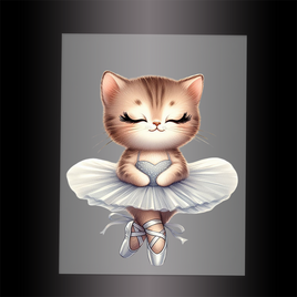 (DTF-10656) BALLERINA KITTEN - Garment Transfer