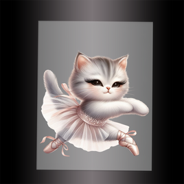 (DTF-10657) BALLERINA KITTEN - Garment Transfer