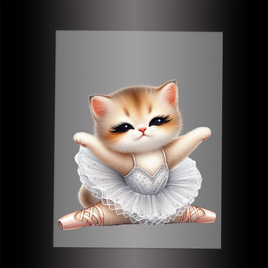 (DTF-10658) BALLERINA KITTEN - Garment Transfer