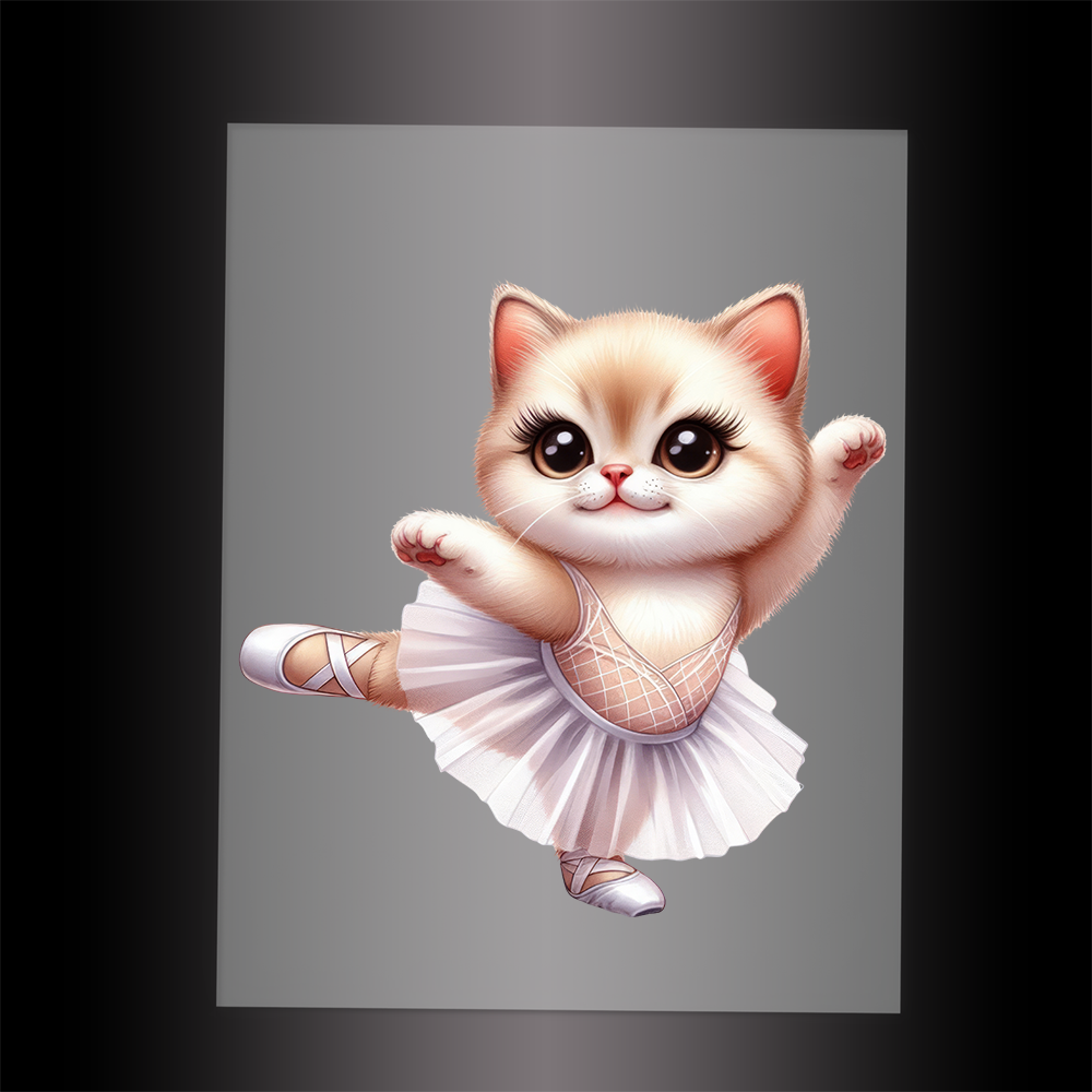 (DTF-10660) BALLERINA KITTEN - Garment Transfer