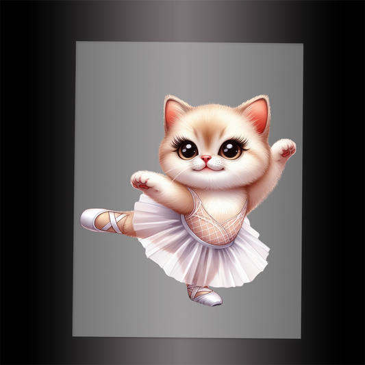 (DTF-10660) BALLERINA KITTEN - Garment Transfer