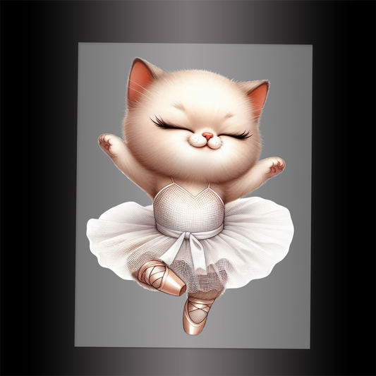 (DTF-10661) BALLERINA KITTEN - Garment Transfer