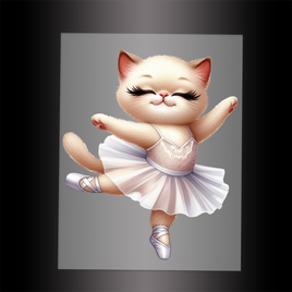 (DTF-10662) BALLERINA KITTEN - Garment Transfer