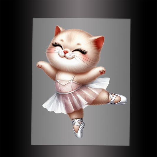 (DTF-10663) BALLERINA KITTEN - Garment Transfer