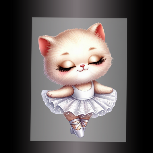 (DTF-10664) BALLERINA KITTEN - Garment Transfer